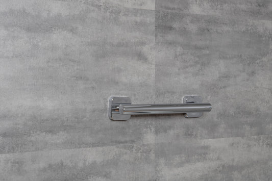 Chrom Haltegriff ohne Bohren – Premium Haltegriff Dusche, Bad, Toilette mit Klebemontage bis 130 kg, elegante Badlösung