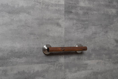 Haltegriff ohne Bohren aus Holz – Design Haltegriff Dusche, Bad, Toilette, mit Klebesystem bis 130 kg belastbar, natürliche Optik