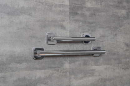 Chrom Haltegriff ohne Bohren – Premium Haltegriff Dusche, Bad, Toilette mit Klebemontage bis 130 kg, elegante Badlösung